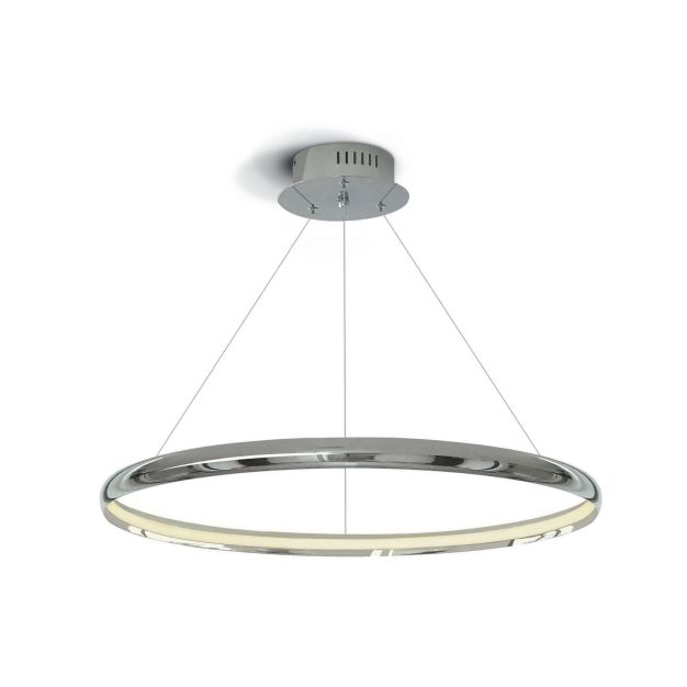 ONE Light LED Suspension Rings - lampe suspendue - Ø 60 x 150 cm - 19W LED incl. - chrome