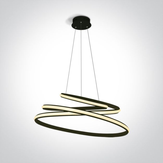 ONE Light LED Suspension Rings - lampe suspendue - Ø 65 x 150 cm - 45W LED incl - noir