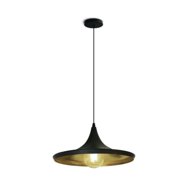 ONE Light Retro Pendants - lampe suspendue - Ø 36 x 178 cm - noir et laiton