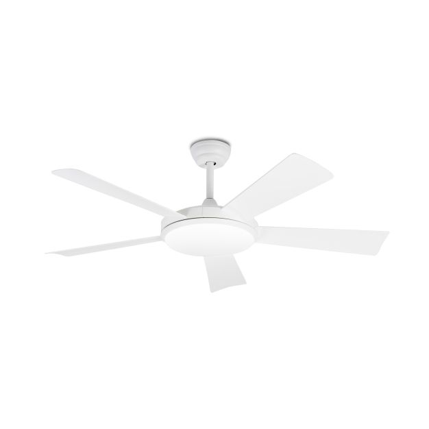 Faro Saona - ventilateur de plafond avec lumière, télécommande et minuterie - ventilateur intelligent - Ø 132 cm - 24W LED dimmable incl. - blanc mat