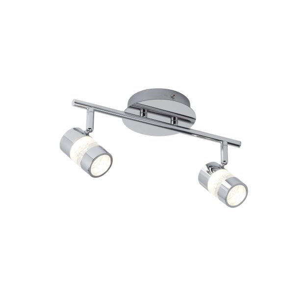 Searchlight Bubbles - spot en saillie 2L - 32,5 x 13 x 14,5 cm - 2 x 4,5W LED dimmable incl - IP44 - chrome