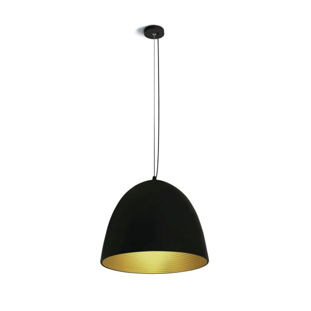 ONE Light Bowl Shade Pendant - lampe suspendue - Ø 30 x 192 cm - noir et laiton