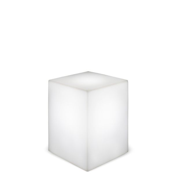 New Garden Cuby 53 - lampe de table solaire rechargeable avec télécommande - 53 x 43 x 43 cm - 1W RGB LED incl. - IP65 - blanc