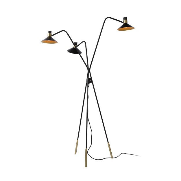 Lucide Pepijn - lampadaire - 165 cm - 3 niveaux de gradation - noir