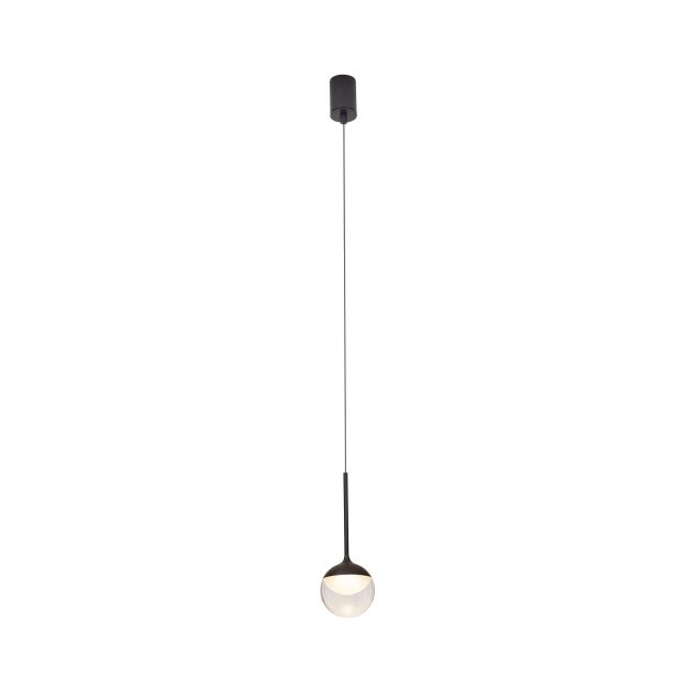 Maxlight Zoom - lampe suspendue - Ø 10 x 200 cm - 6W LED incl. - IP44 - noir