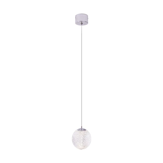 Maxlight Nobile - lampe suspendue -Ø 11,5 x 170 cm - 6W LED incl - chrome