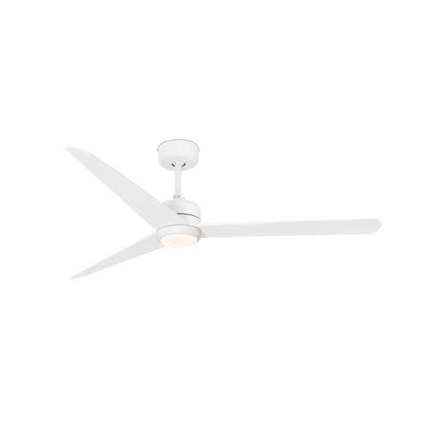 Faro Nuu - ventilateur de plafond avec lumière, télécommande et minuterie - ventilateur intelligent - Ø 132 cm - 15W LED incl. - blanc mat