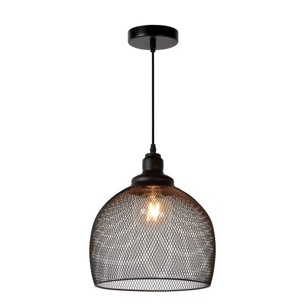 Lucide Mesh - lampe suspendue - Ø 28 x 162 cm - noir