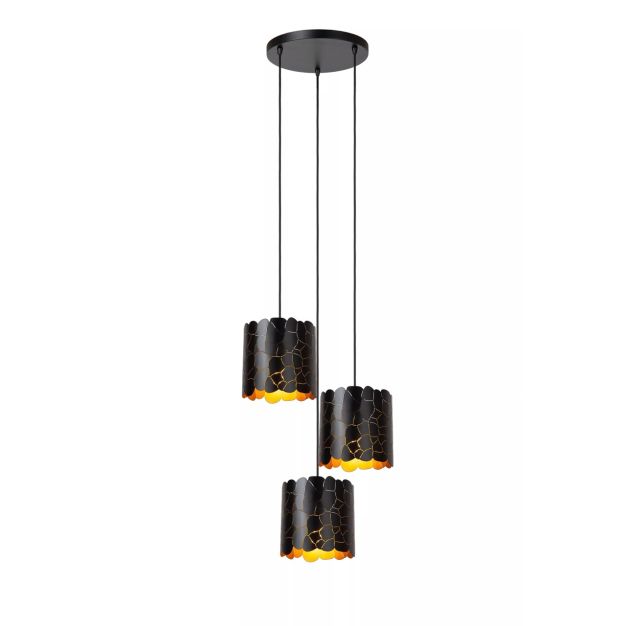 Lucide Almelo - lampe suspendue 3L - Ø 45 x 165 cm - noir