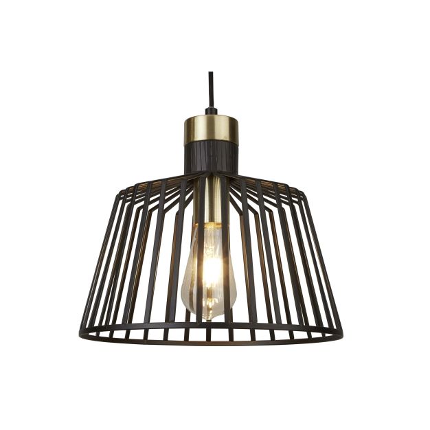 Searchlight Bird Cage - lampe suspendue - Ø 30 x 150 cm - noir mat