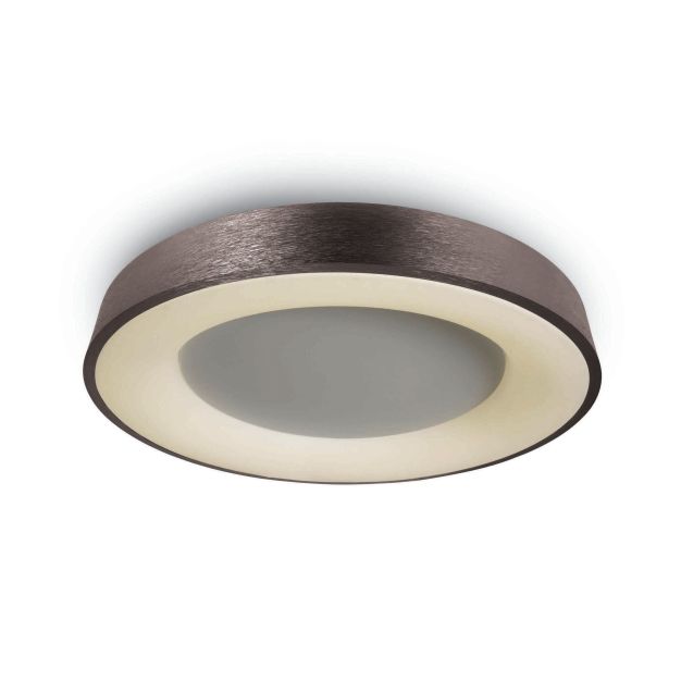 ONE Light Plafo décoratif - plafonnier - Ø 60 x 8,7 cm - 50W LED incl. - brun brossé