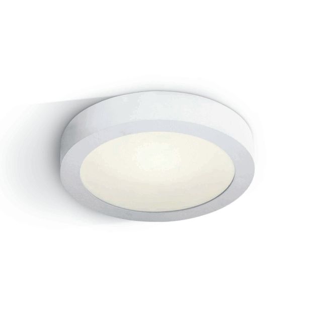 ONE Light LED Plafo Round - plafonnier - Ø 30 x 3,9 cm - 30W LED incl. - IP40 - blanc - couleur de lumière blanche