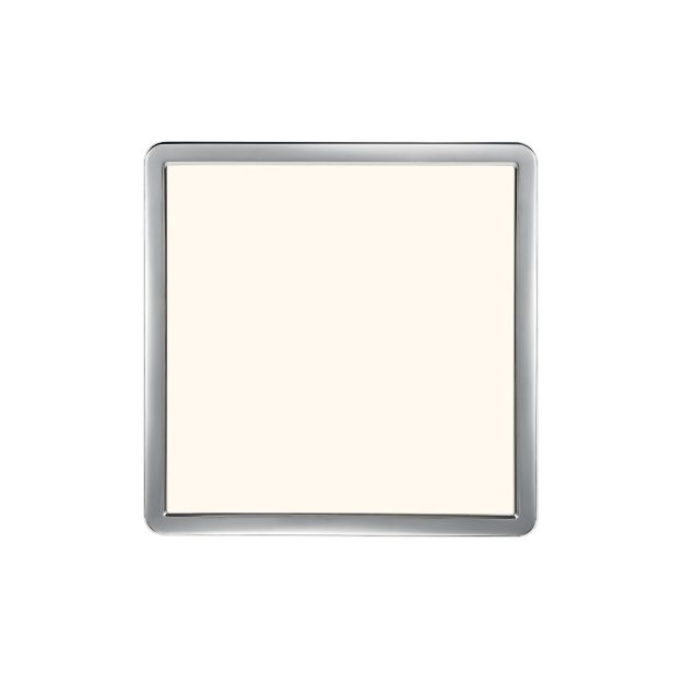 Nordlux Oja - plafonnier de salle de bains - 30 x 30 x 2,5 cm - 3 étapes Moodmaker Fonction SceneSelect - 14,5W LED incl. - IP54 - chrome/blanc