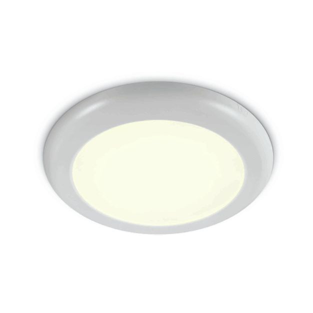 ONE Light Panneaux de surface/encastrés à découpe réglable - plafonnier - Ø 23,5 x 1,7 cm - 16W LED incl. - blanc - couleur de lumière blanc chaud