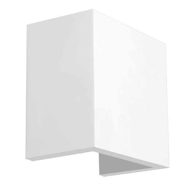 Nova Luce Sandro Square - applique murale - 12 x 12 x 7 cm - plâtre blanc