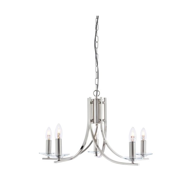 Searchlight Ascona - lustre - Ø 62 x 90 cm - argent satiné