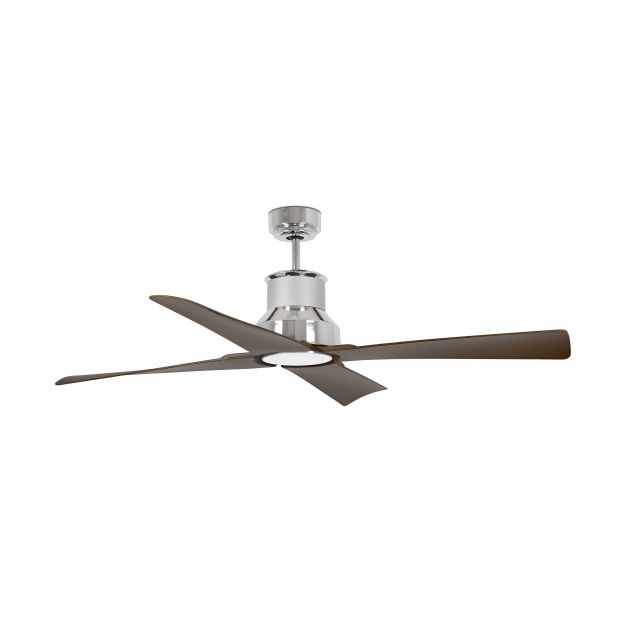 Faro Winche - ventilateur de plafond avec lumière et télécommande - Ø 127 cm - 16W LED incl. - chrome et marron