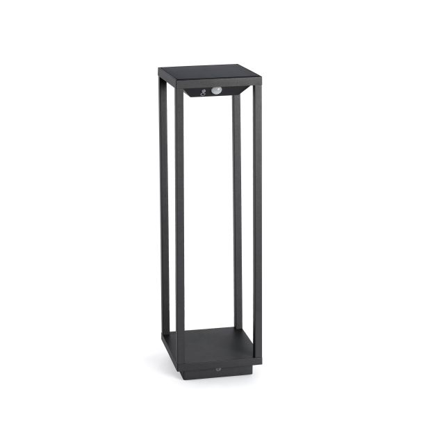 Faro Saura - poteau de jardin solaire avec détecteur de mouvement - 14 x 11,5 x 50 cm - 2W LED incl. - IP54 - gris foncé