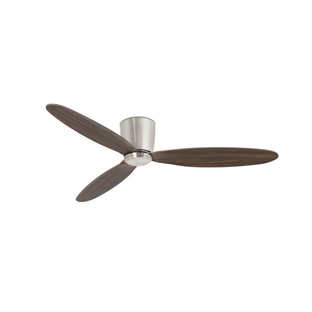 Faro Nias - ventilateur de plafond avec télécommande - Ø 132 cm - nickel satiné et marron