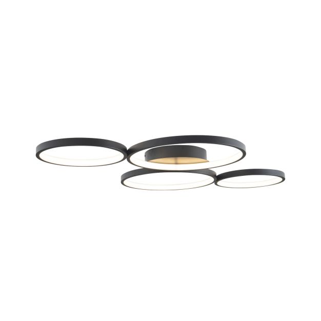 Maxlight Velvet - plafonnier - 95 x 65 x 6 cm - 67W LED incl. - noir