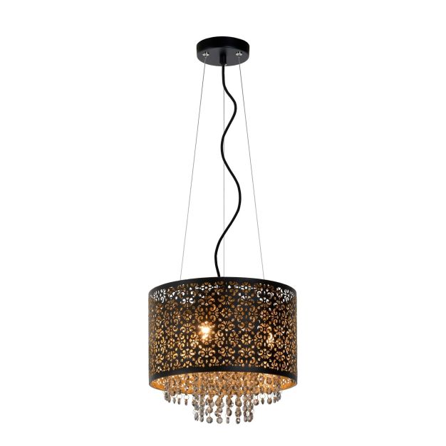 Lucide Raka - lampe suspendue - Ø 31 x 149 cm - noir