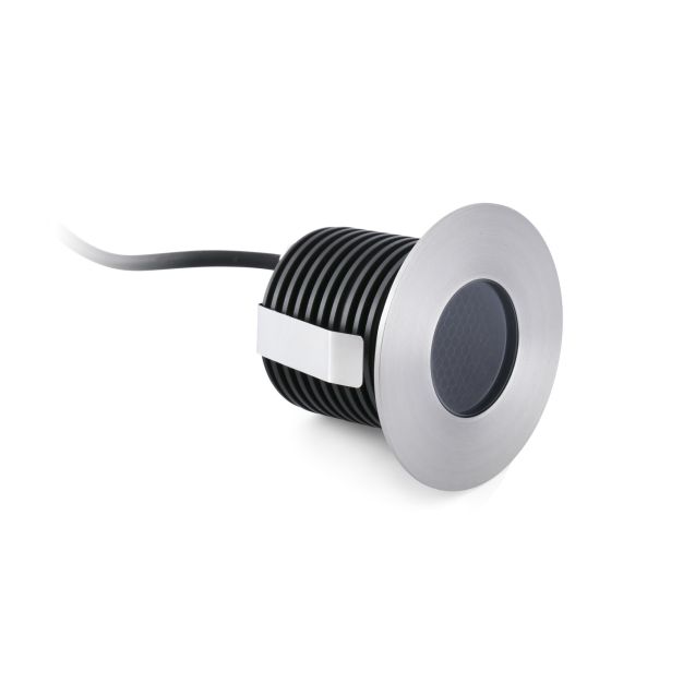 Faro Grund - spot rond pour l'extérieur - Ø 80 mm, Ø 60 mm à encastrer - 7W LED incl. - IP67 - acier inoxydable satiné - couleur de lumière blanc chaud (3000K)