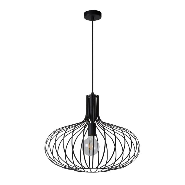 Lucide Manuela - lampe suspendue - Ø 50 x 170 cm - noir