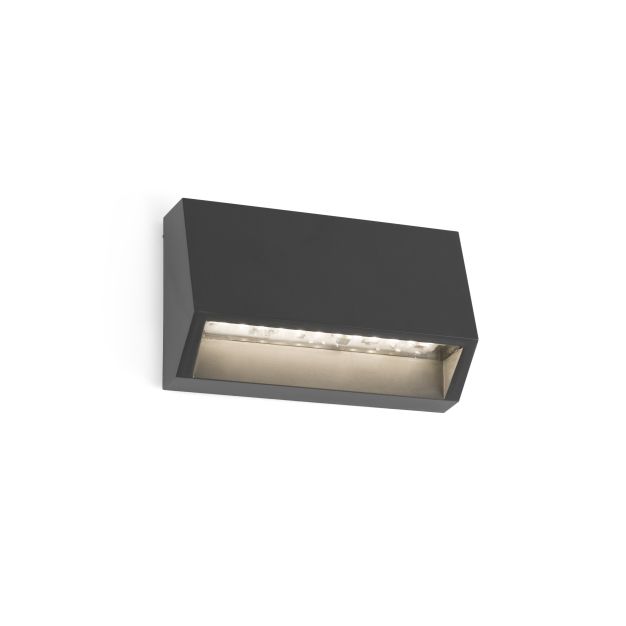 Faro Must - applique murale - 9,6 x 3 x 6 cm - 2W LED incl. - IP65 - gris foncé