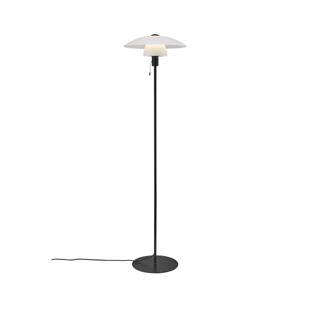 Nordlux Verona - lampadaire - 150 cm - blanc opale et noir