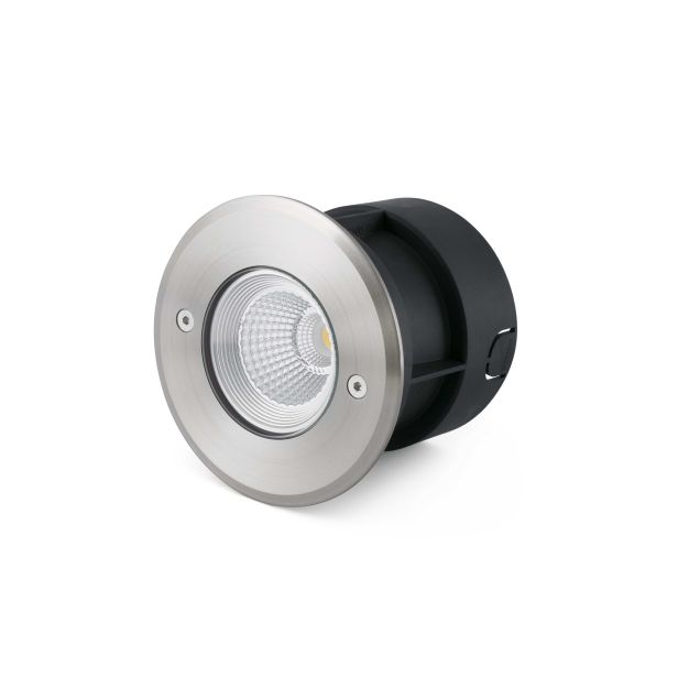 Faro Suria-3 - spot rond pour l'extérieur - Ø 120 mm, Ø 100 mm à encastrer - 3W LED incl. - IP67 - acier inoxydable satiné - 60 degrés