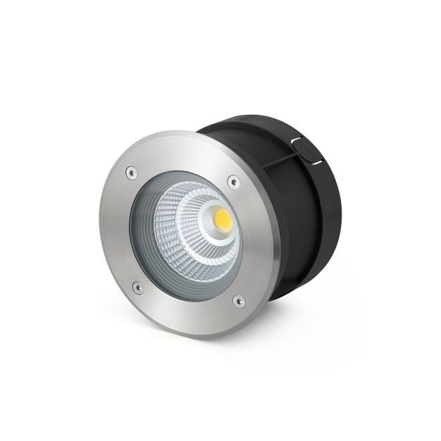 Faro Suria 12 - projecteur de sol extérieur avec faisceau de 60º - Ø 18 x 16,5 x 12,5 cm - 12W LED incl. - IP67 - acier inoxydable