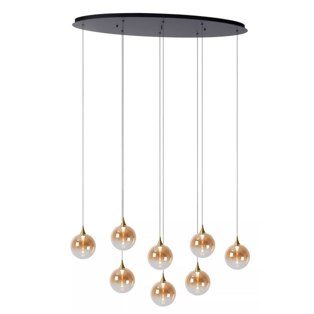 Lucide Gisela - lampe suspendue - 140 x 40 x 150 cm - 8 x 3,9W LED dimmable incl - amber