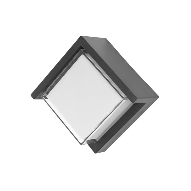 Nova Luce Max - applique murale extérieure - 16 x 10 x 16 cm - 12W LED incl. - IP65 - gris foncé