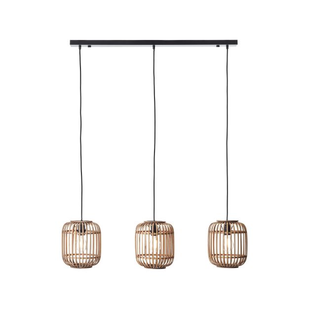 Brilliant Woodrow - lampe suspendue - 105 x 21,5 x 125 cm - brun clair et noir