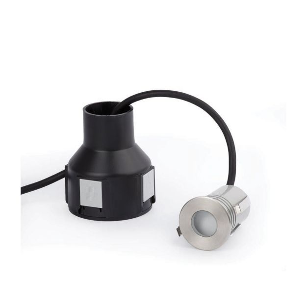 Faro Crosby - spot rond pour l'extérieur II - Ø 55 mm, Ø 80 mm à encastrer - 2W LED incl. - IP67 - acier inoxydable satiné