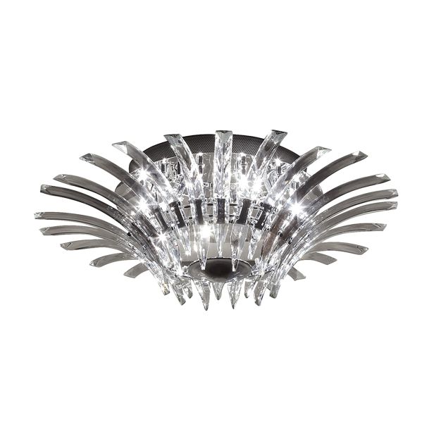 Maxlight Crystal - plafonnier - Ø 72 x 25 cm - 12 x 20W halogène incl. - chrome