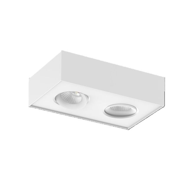 Artdelight Brooklyn2 - spot en saillie - 13,5 x 22,4 x 6 cm - 2 x 8W LED dimmable incl. - blanc