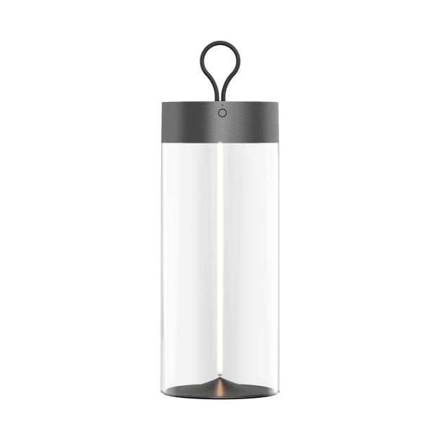 Zuma Line Esterno - lampe de table rechargeable - Ø13,15 x 32,1 cm - 1,2W LED incl. - 3 stepdim - gris foncé