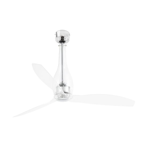 Faro Eterfan - ventilateur de plafond avec télécommande - Ø 128 cm - chrome et transparent