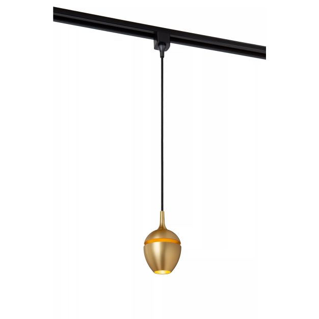 Lucide Track Preston Lampe suspendue - Système de rail monophasé - Ø 9 x 130 cm - or