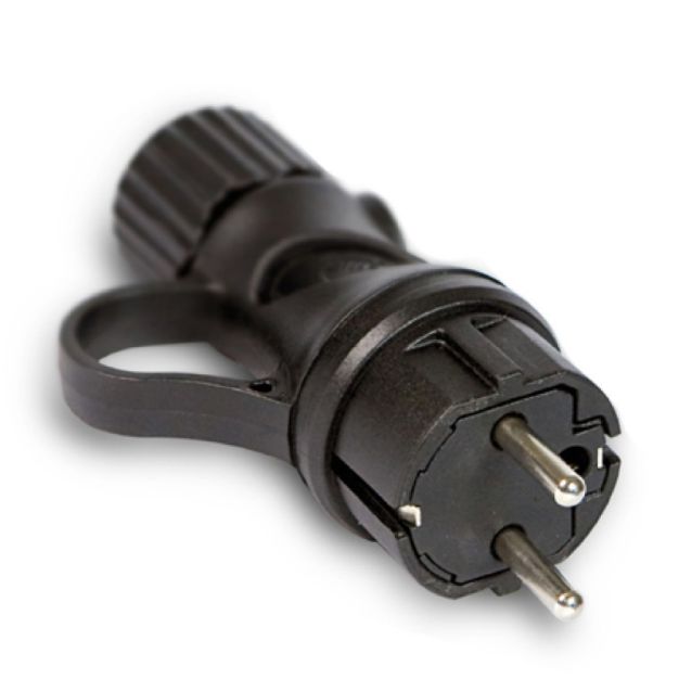 Creative Cables Schuko Eiva - prise avec anneau - 230V - IP44 - noir