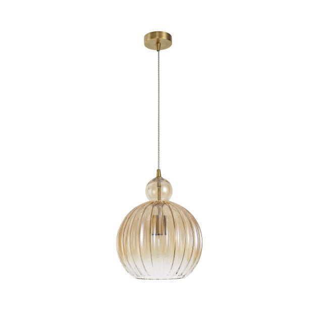 Nova Luce Odell - lampe suspendue - Ø 28 x 120 cm - laiton et champagne