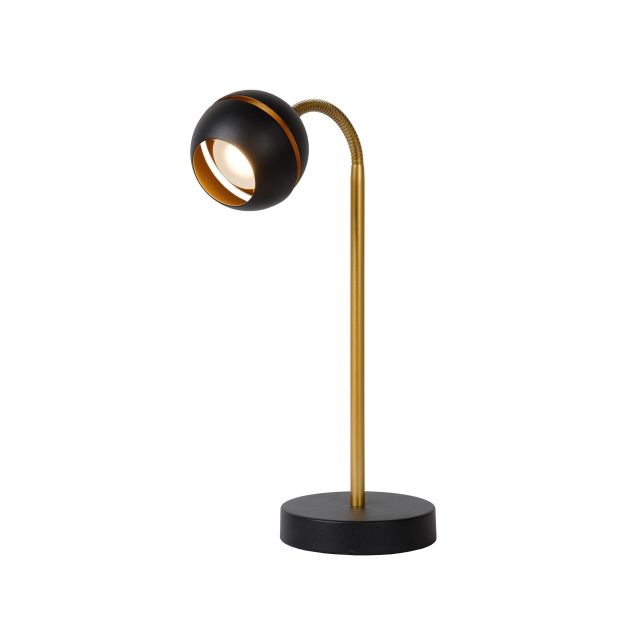 Lucide Binari I - lampe de bureau - 40 cm - 5W LED incl - noir, or