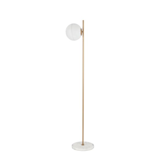 Nova Luce Cantona - lampadaire - 155 cm - laiton doré et blanc