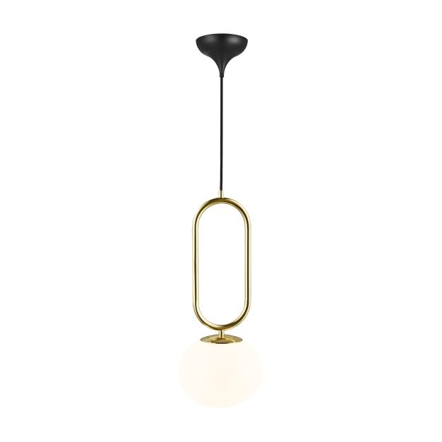 Design for the People Shapes 27 - lampe suspendue - Ø 27 x 368,5 cm - blanc et laiton