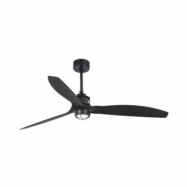 Faro Justfan - ventilateur de plafond avec lumière et télécommande - Ø 128 cm - 17W LED incl. - noir mat