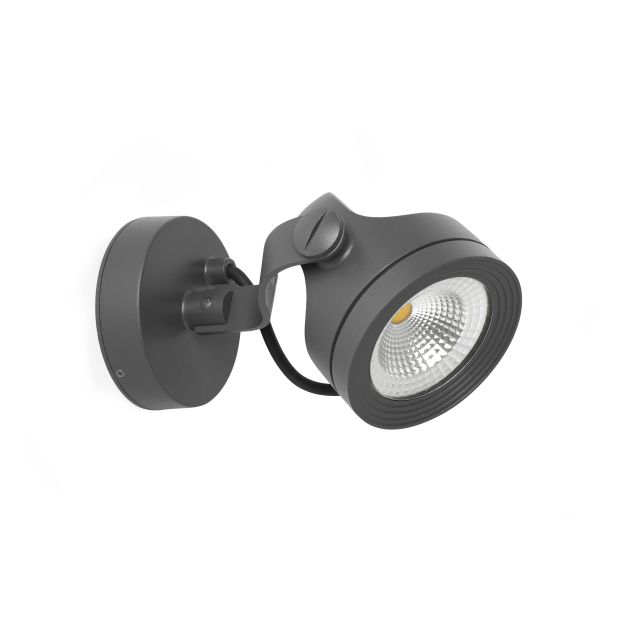 Faro Alfa - applique d'extérieur - Ø 11,1 x 18 x 9,5 cm - 13W LED incl. - IP65 - gris foncé