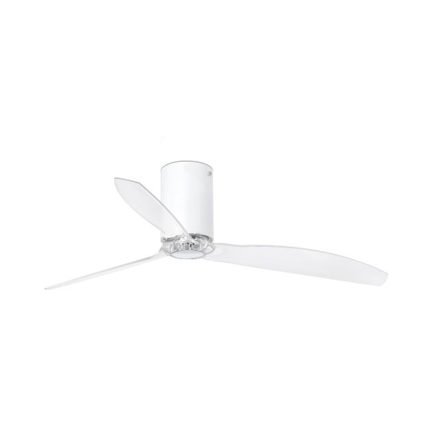 Faro Mini Tube - ventilateur de plafond avec télécommande - Ø 128 cm - blanc mat et transparent