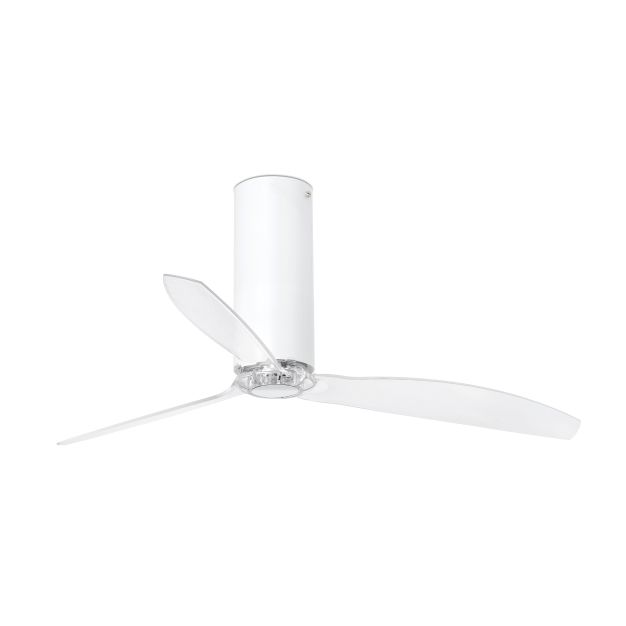 Faro Tube - ventilateur de plafond avec télécommande - ventilateur intelligent - Ø 128 cm - blanc et transparent