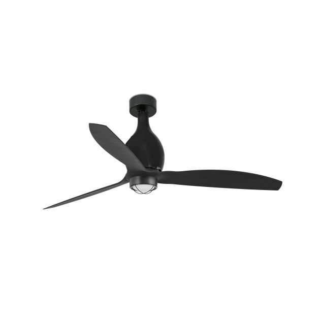 Faro Mini Eterfan - ventilateur de plafond avec lumière et télécommande - Ø 128 cm - 17W LED incl. - noir mat